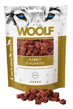 Časově Omezené WOOLF pochoutka rabbit chunkies 100g