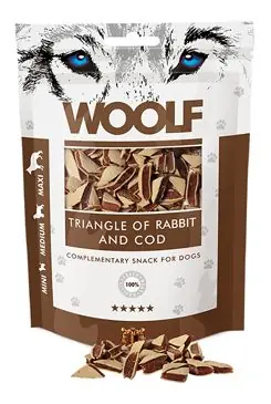 Horká Nabídka WOOLF pochoutka Rabbit and Cod Triangle 100g