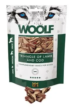Odeslání Ihned WOOLF pochoutka Lamb and Cod Triangle 100g