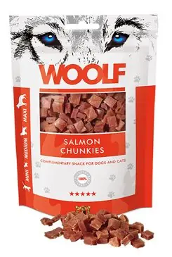 Nejprodávanější WOOLF pochoutka salmon chunkies 100g