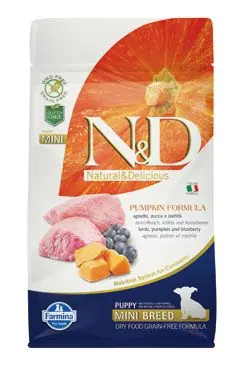 Poslední Šance N&D Pumpkin DOG Puppy Mini Lamb & Blueberry 800g