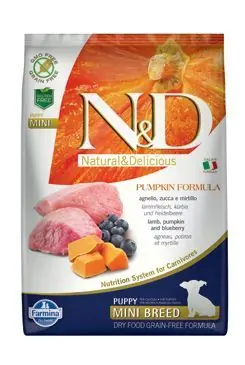 N&D Pumpkin DOG Puppy Mini Lamb & Blueberry 2,5kg Akce