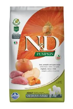 Zlevněný N&D Pumpkin DOG Adult M/L Boar & Apple 2,5kg