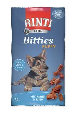 Rinti Dog Extra Bits Puppy pochoutka kuře+hovězí 75g Sezónní Sleva