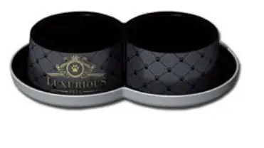 Cenově Výhodný Miska plast LUXURIOUS double černá 2x350ml