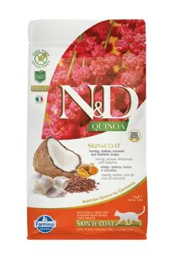 N&D Quinoa CAT Skin & Coat Herring & Coconut 1,5kg Levný