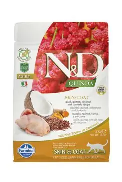 Vysoce Kvalitní N&D Quinoa CAT Skin & Coat Quail & Coconut 300g