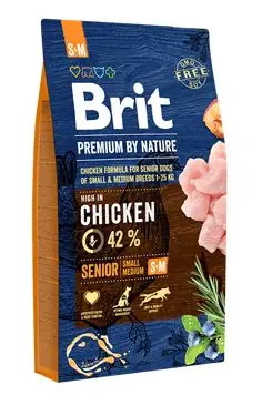 Speciální Cena Brit Premium Dog by Nature Senior S+M 8kg