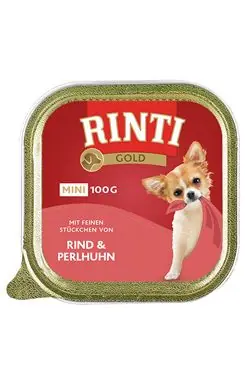 Levný Rinti Dog Gold Mini vanička hovězí+perlička 100g