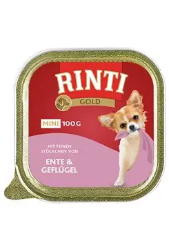 Vrácení Zdarma Rinti Dog Gold Mini vanička kachna+drůbež 100g