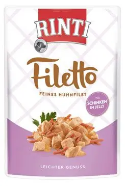 Rinti Dog Filetto kapsa kuře+šunka v želé 100g Víkendová Akce