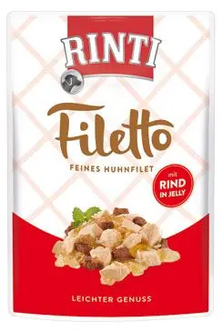 Bezpečná Platba Rinti Dog Filetto kapsa kuře+hovězí v želé 100g