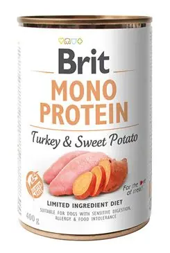 Brit Dog konz Mono Protein Turkey & Sweet Potato 400g Dokud Zásoby Vydrží