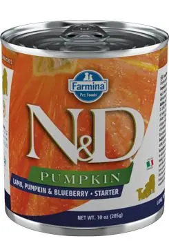 Speciální Cena N&D DOG PUMPKIN Starter Lamb & Blueberry 285g