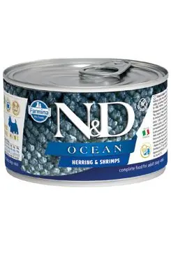 Horká Nabídka N&D DOG OCEAN Adult Herring & Shrimps Mini 140g
