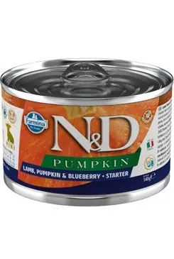 Koupit Online N&D DOG PUMPKIN Starter Lamb & Blueberry Mini 140g