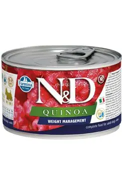 N&D DOG QUINOA Ad. Weight Mnmg Lamb&Brocolli Mini 140g Nová Kolekce