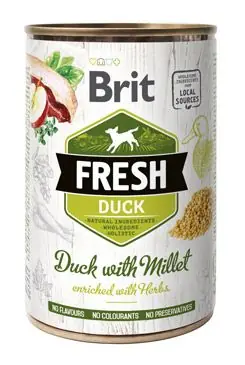 Vysoce Kvalitní Brit Fresh Dog konz Duck with Millet 400g
