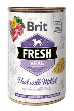 Sleva Brit Fresh Dog konz Veal with Millet 400g