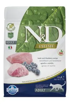 Vrácení Zdarma N&D PRIME CAT Adult Lamb & Blueberry 300g