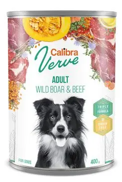 Calibra Dog Verve konz.GF Adult Wild Boar&Beef 400g Nízká Cena