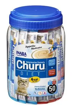 Dokud Zásoby Vydrží Churu Cat Vet Diet Purée Tuna&Chicken Varieties 50x14g