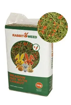 Cenová Bomba Seno luční s mrkví RabbitWeed 1kg 40 l