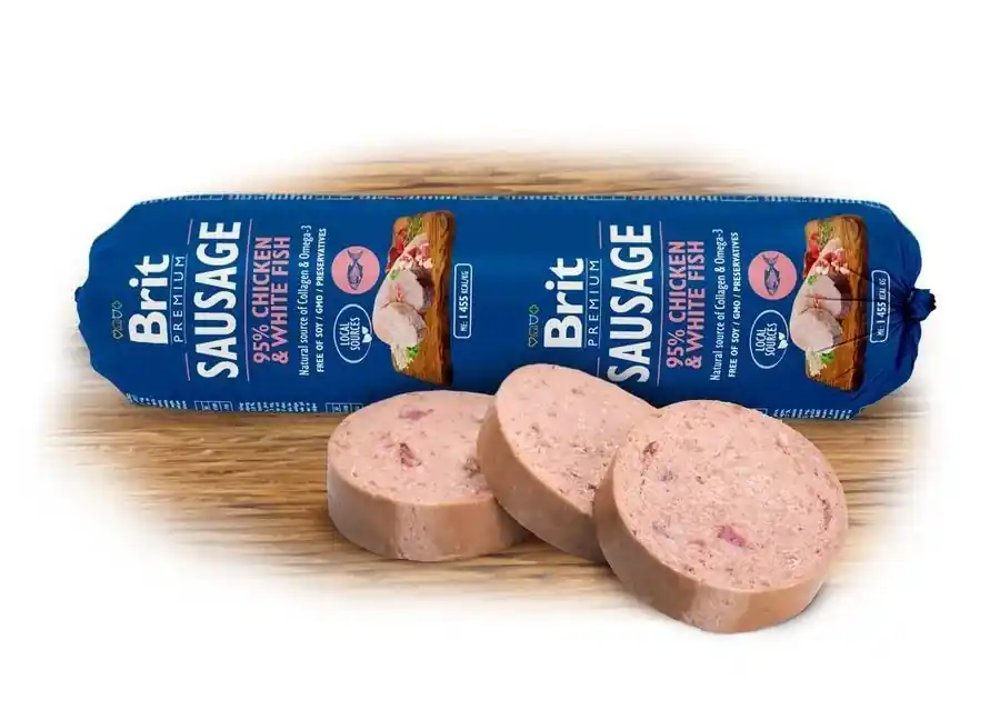 Vysoce Kvalitní Brit Sausage Chicken & White Fish 800g