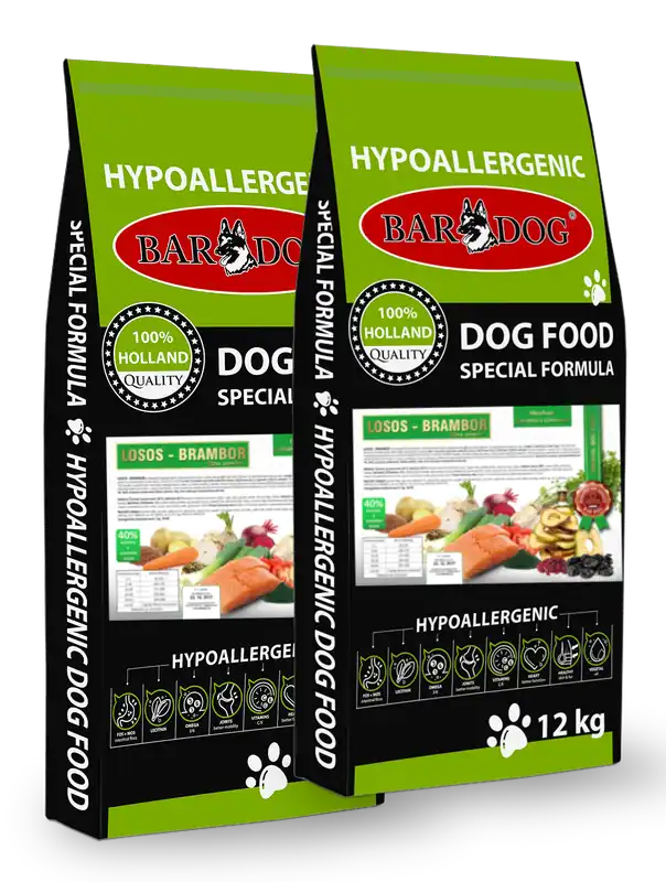 BARDOG Granule Lisované za studena LOSOS BRAMBOR 2 x 12 Kg Vrácení Zdarma