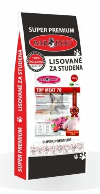 BARDOG Granule Lisované za studena TOP MEAT 70 15 kg Nakupujte Hned
