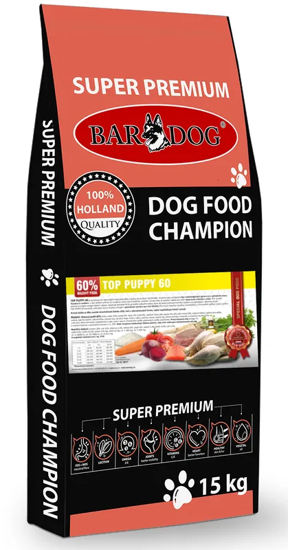 BARDOG Granule Lisované za studena TOP PUPPY 60 15 kg Jen Po Omezenou Doba