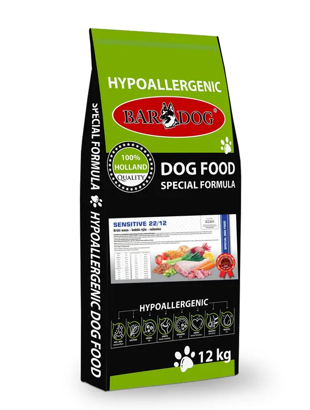 Bardog Hypoalergenní granule Sensitive 22/12 12 kg Přímo Od Výrobce