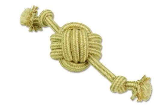 Vysoce Kvalitní DOG FANTASY Přetahovadlo Juta míč + 2 knoty 35cm