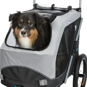 TRIXIE Vozík za kolo s funkcí rychlého skládání M 63 x 95 x 90/132 cm, nosnost max. 22 kg, šedý Hit Sezóny