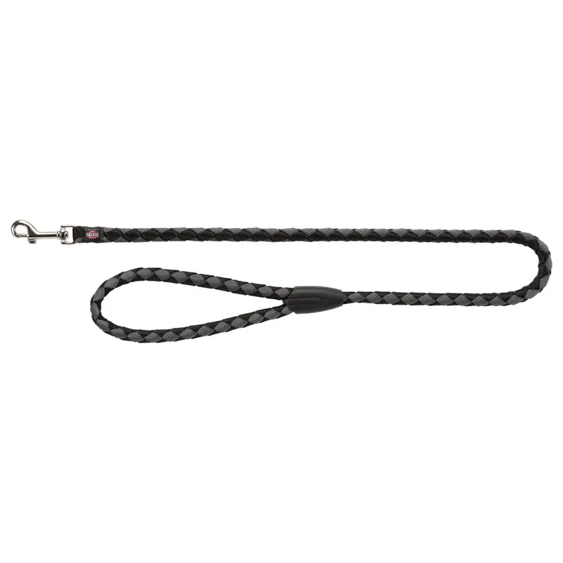 TRIXIE Vodítko CAVO kulaté - černá/stříbrná S-M 1,00m/12mm Cenový Hit