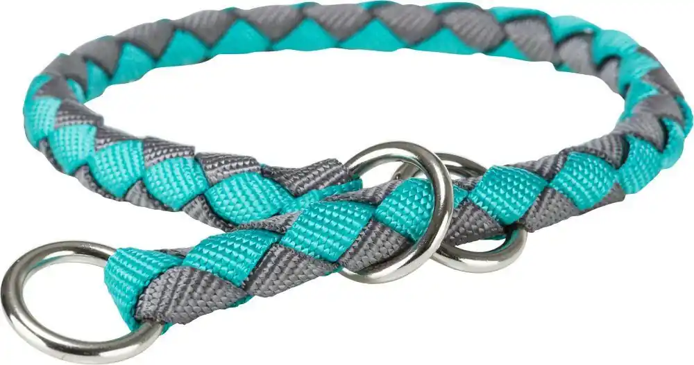 Levný TRIXIE CAVO obojek kulatý "Stop tahání" - oceán/grafit S 25-31cm/12mm