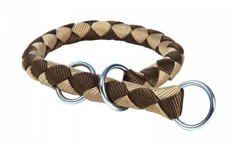 Ověřený TRIXIE Nylonový obojek kulatý CAVO - hnědo/béžová DOPRODEJ S 25-31cm/12mm