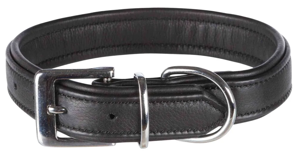 TRIXIE Obojek ACTIVE COMFORT kožený - černý L 47-54cm/35mm Rychlé Dodání