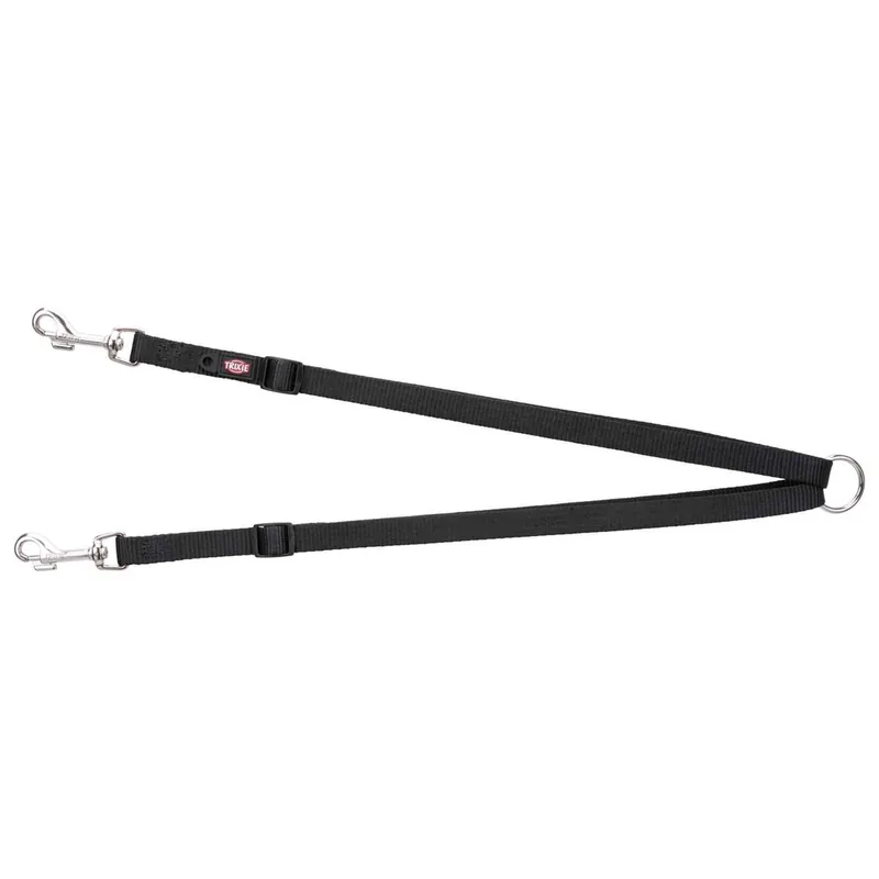 Vysoce Kvalitní TRIXIE Nylonová rozdvojka - pásky s karabinami 40-70 cm/15 mm, - černá