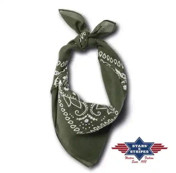 Bavlněný šátek Bandana - Barva Olivová Akce