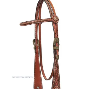 Westerná uzdečka Western Imports HORSEMAN´S TACK COPPER DOTS Cenový Hit