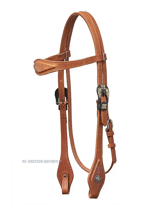 Westerná uzdečka Western Imports HORSEMAN´S TACK FLOWER BUCKLE Levný