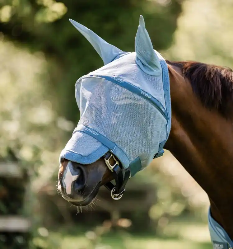 Maska proti hmyzu Horseware Rambo Plus - Barva Světle modráVelikost COB Nakupujte Hned