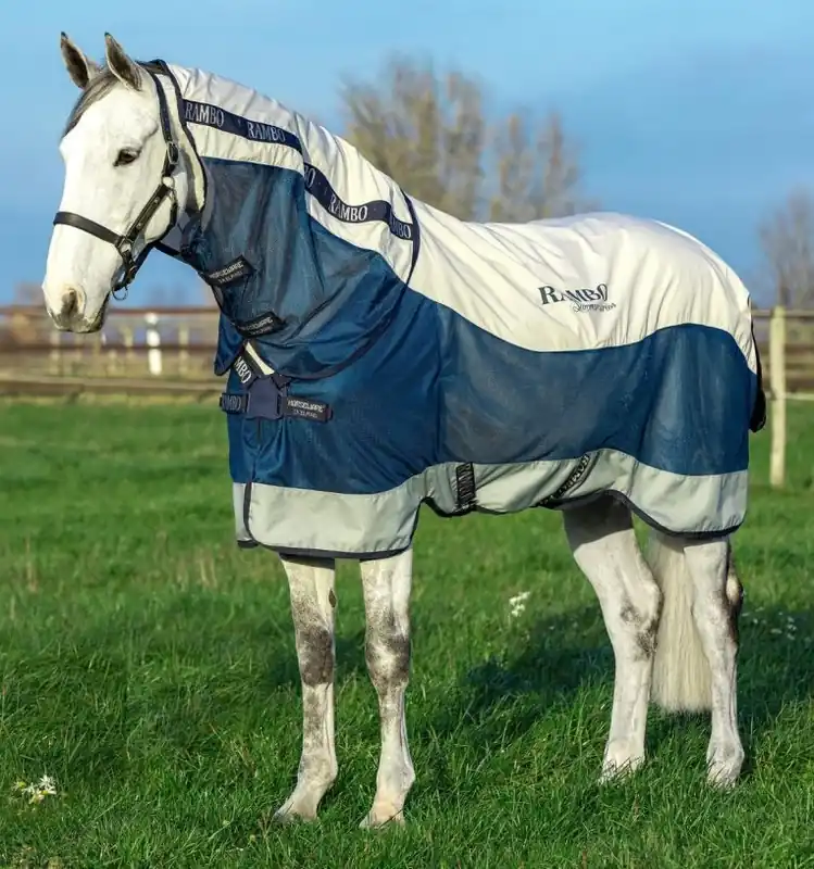 Nepromokavá deka Horseware Rambo Summer Series Turnout Disc 0g + 100g - Barva ModráVelikost 145cm (6´6) Jen Po Omezenou Doba