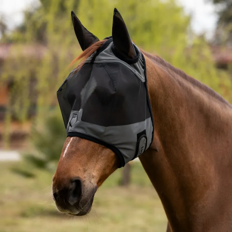 Levný Maska proti hmyzu EQUESTRO UV - Barva AsfaltováVelikost XL