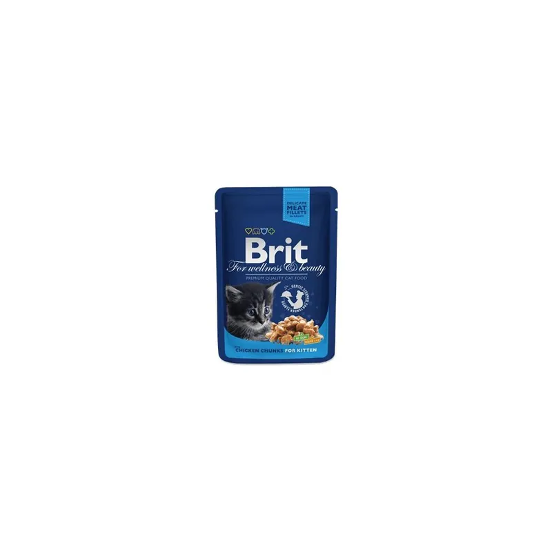 Aktuální BRIT Premium Kitten Chicken Chunks kapsička 100 g