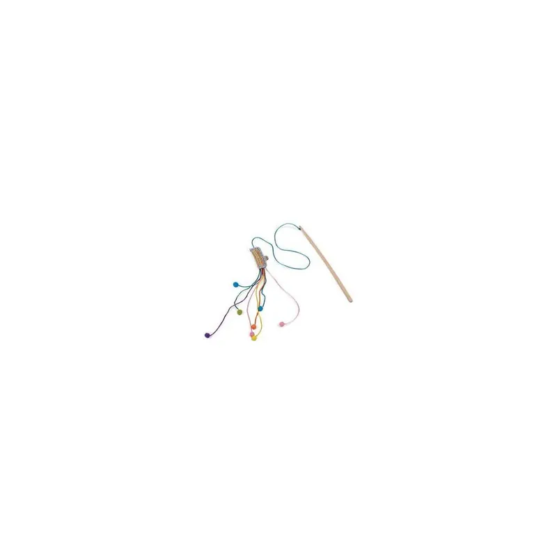 Hračka pro kočky AFP Vábnička Whisker Fiesta z umělého lýka, se šantou, 135 cm Jen Po Omezenou Doba