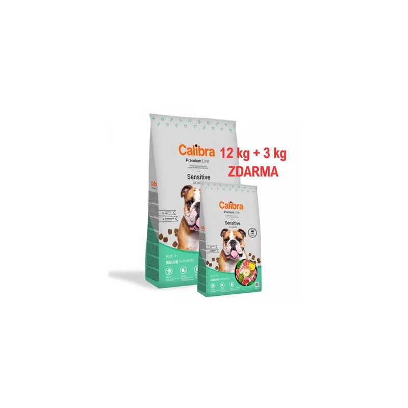 Nejlepší Volba Calibra Dog Premium Line Adult Sensitive Lamb 12 kg + 3 kg Zdarma