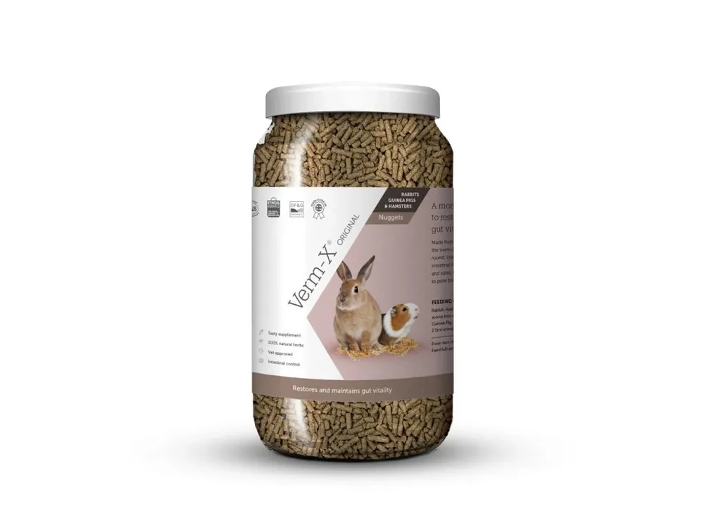 Značkový Verm-X Přírodní nugetky proti střevním parazitům pro králíky a hlodavce 1,5kg