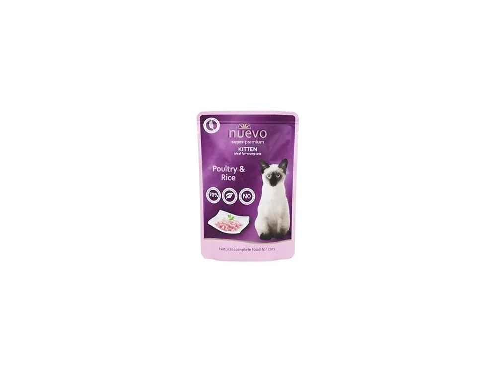 Nuevo kotě kapsa drůbeží s rýží 85g Omezená Nabídka